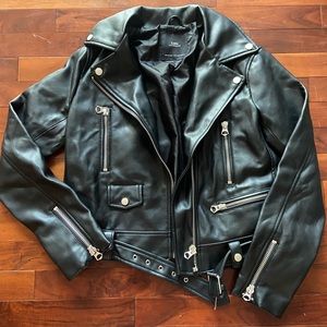 Zara vegan “leather” motto style jacket